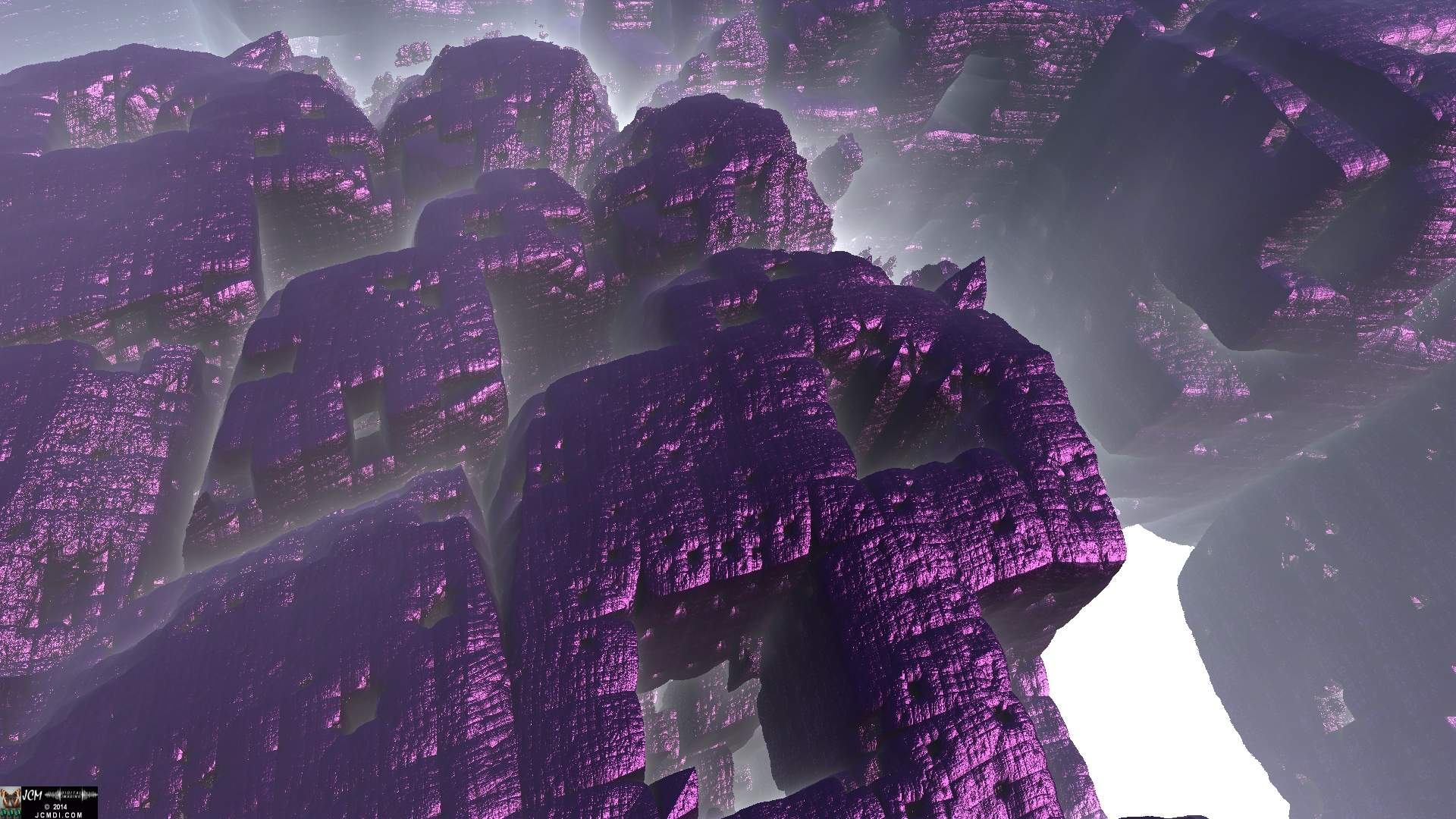 Fractal landscape still image from the JCMDI PurpleBox video